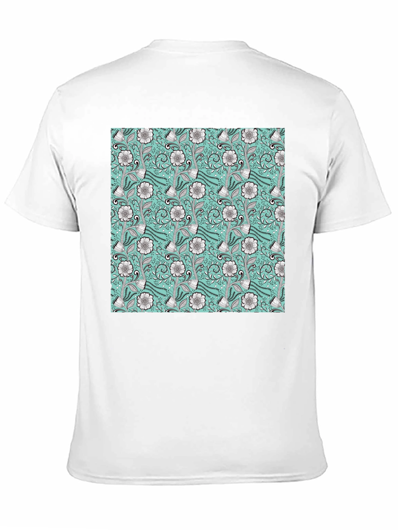 Floral Pattern Black T-Shirt