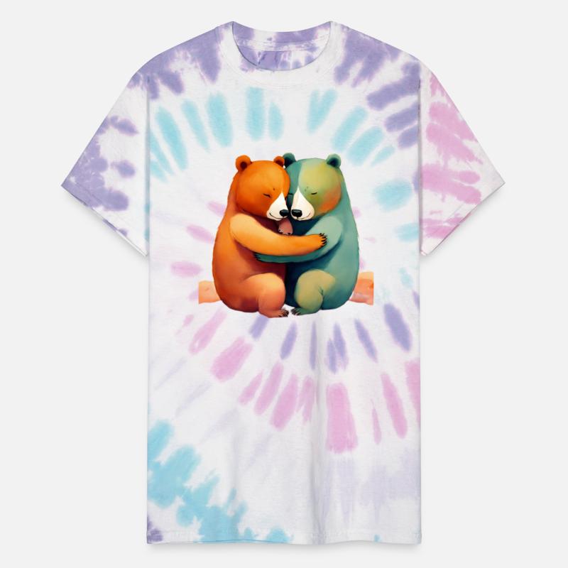 Happy bears cuddling