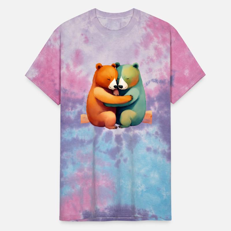 Happy bears cuddling