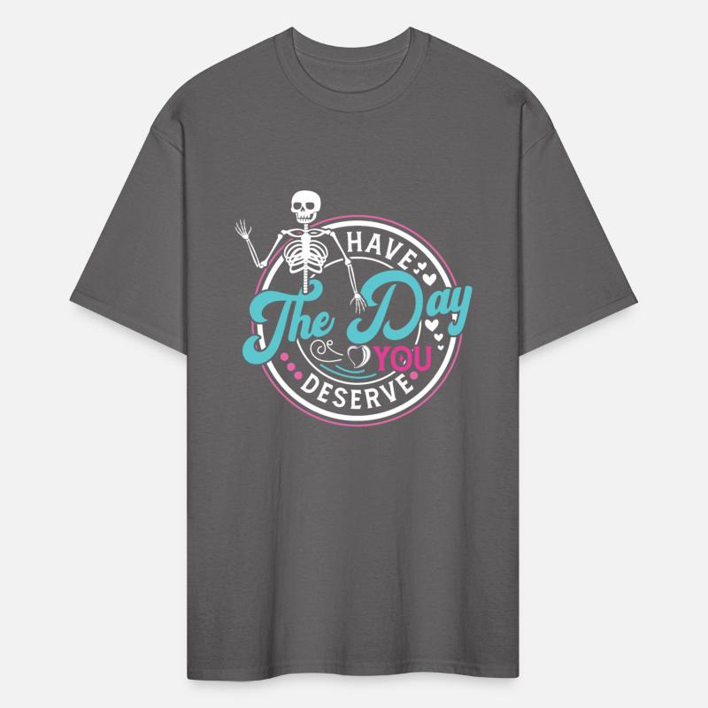 Have The Day You Deserve Peace Sign Skeleton