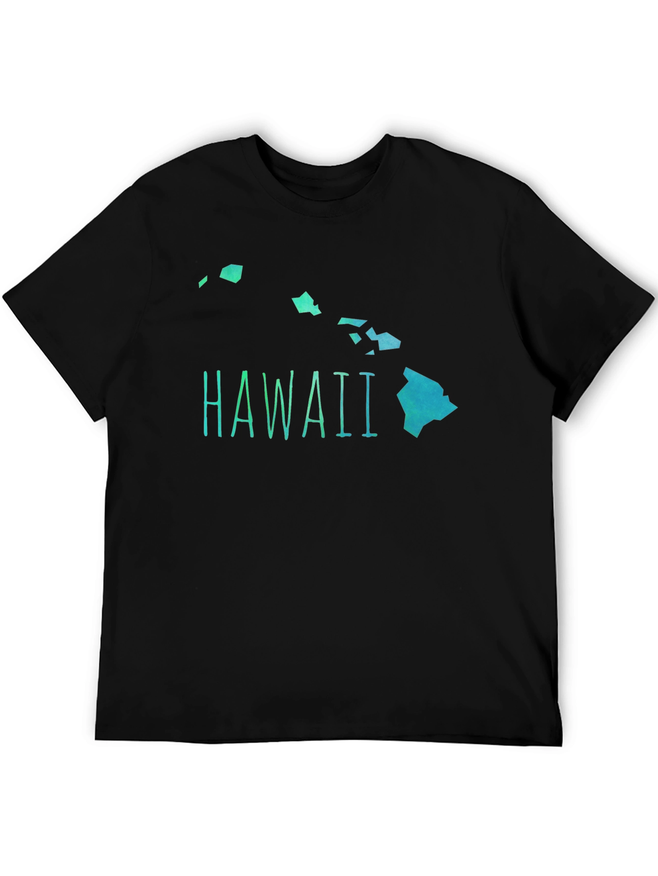 Hawaii Islands Graphic Mens Black T-Shirt