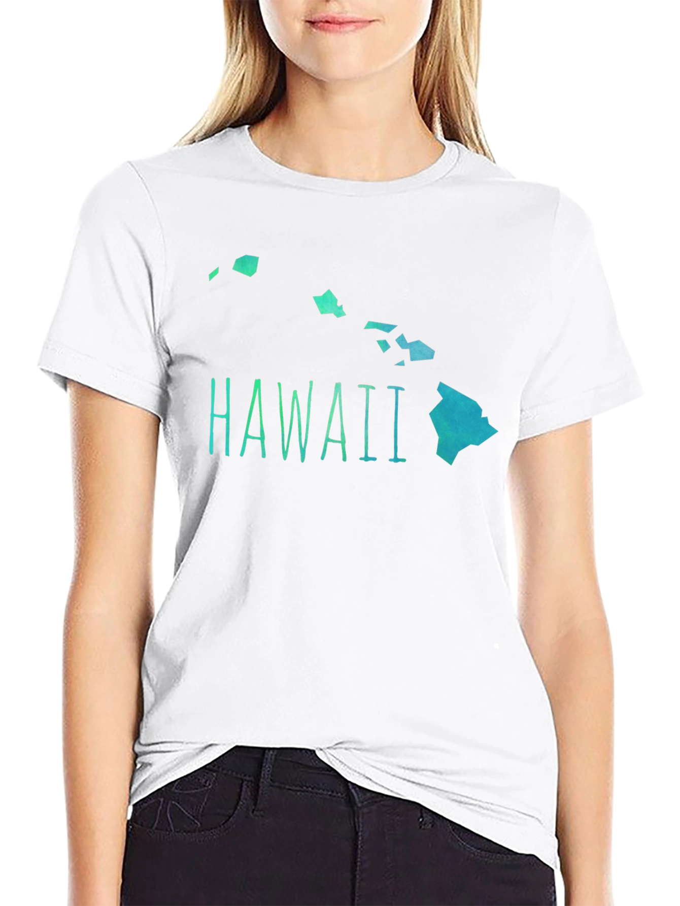 Hawaii Islands Graphic Mens Black T-Shirt