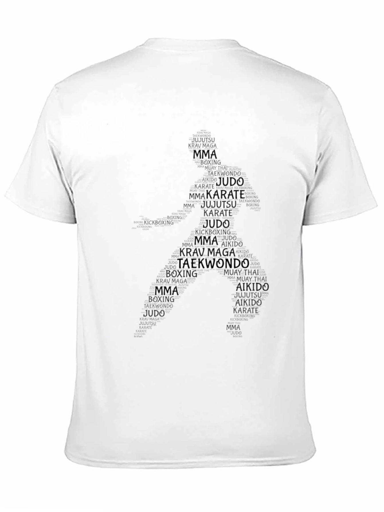 Martial Arts Typography Black T-Shirt