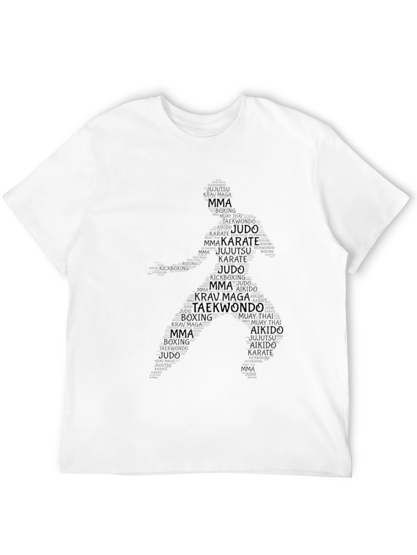 Martial Arts Typography Black T-Shirt