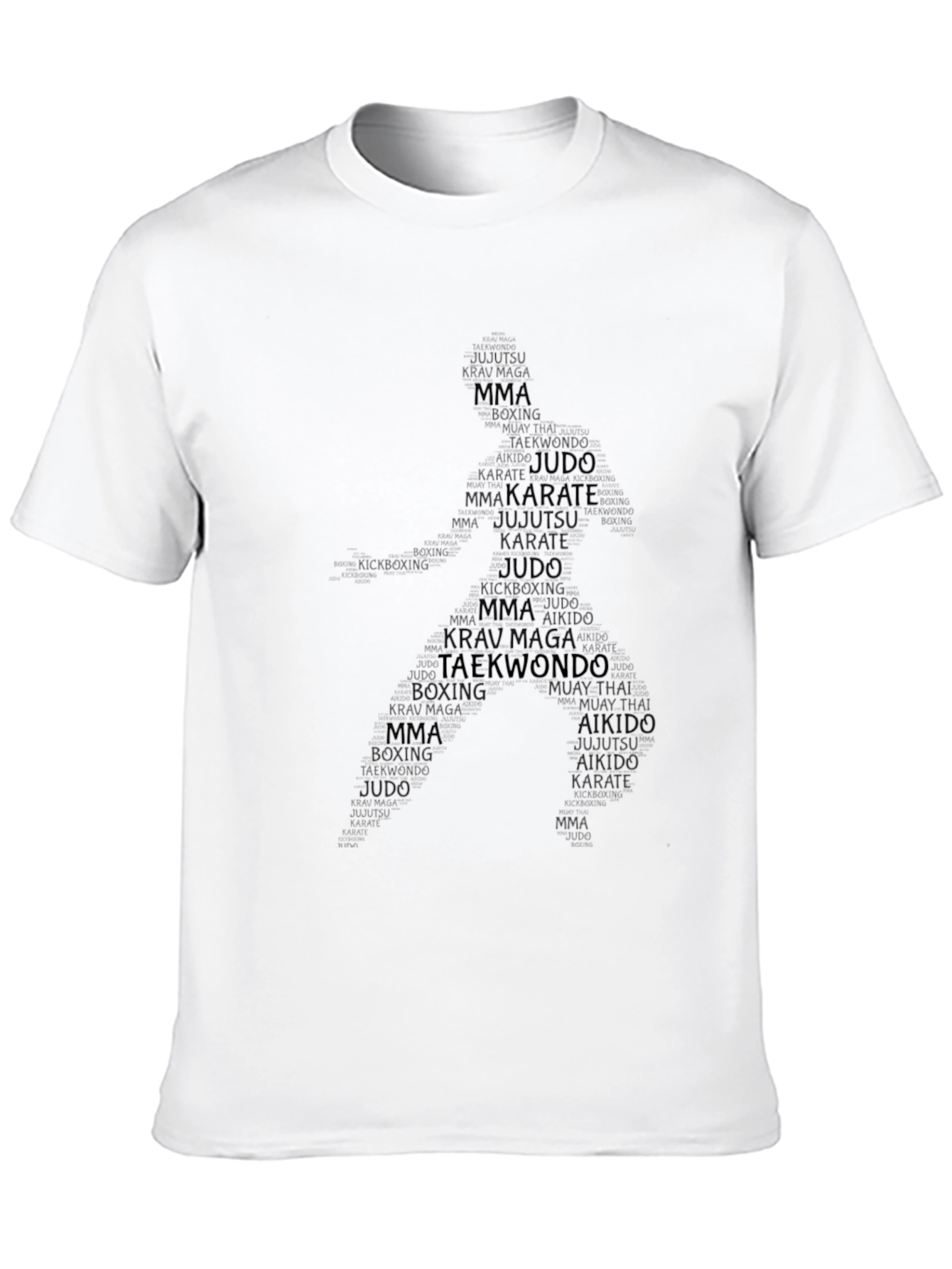 Martial Arts Typography Black T-Shirt