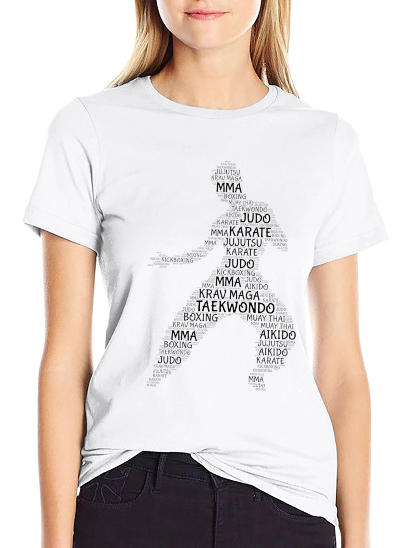 Martial Arts Typography Black T-Shirt