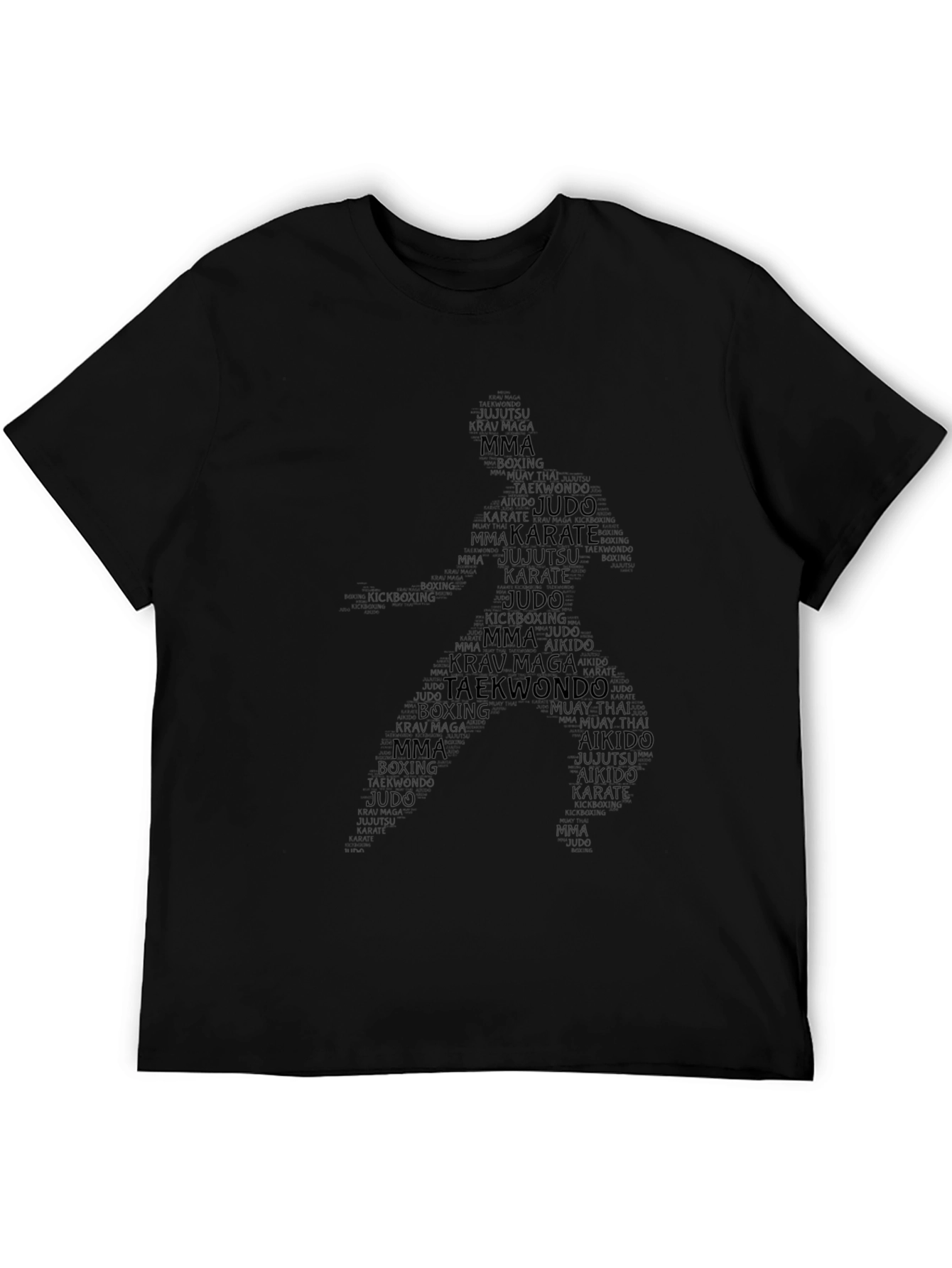 Martial Arts Typography Black T-Shirt