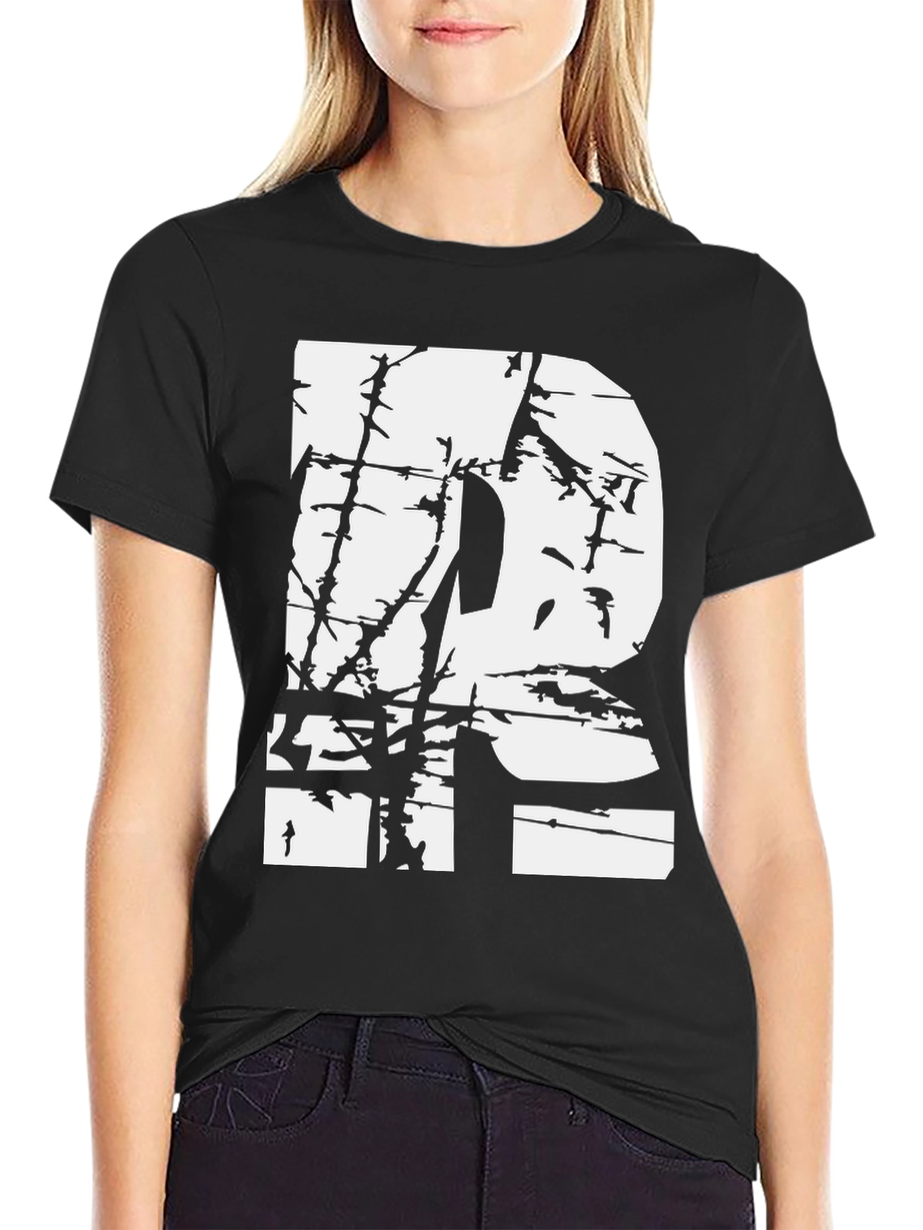 Distressed Letter R Graphic Tee