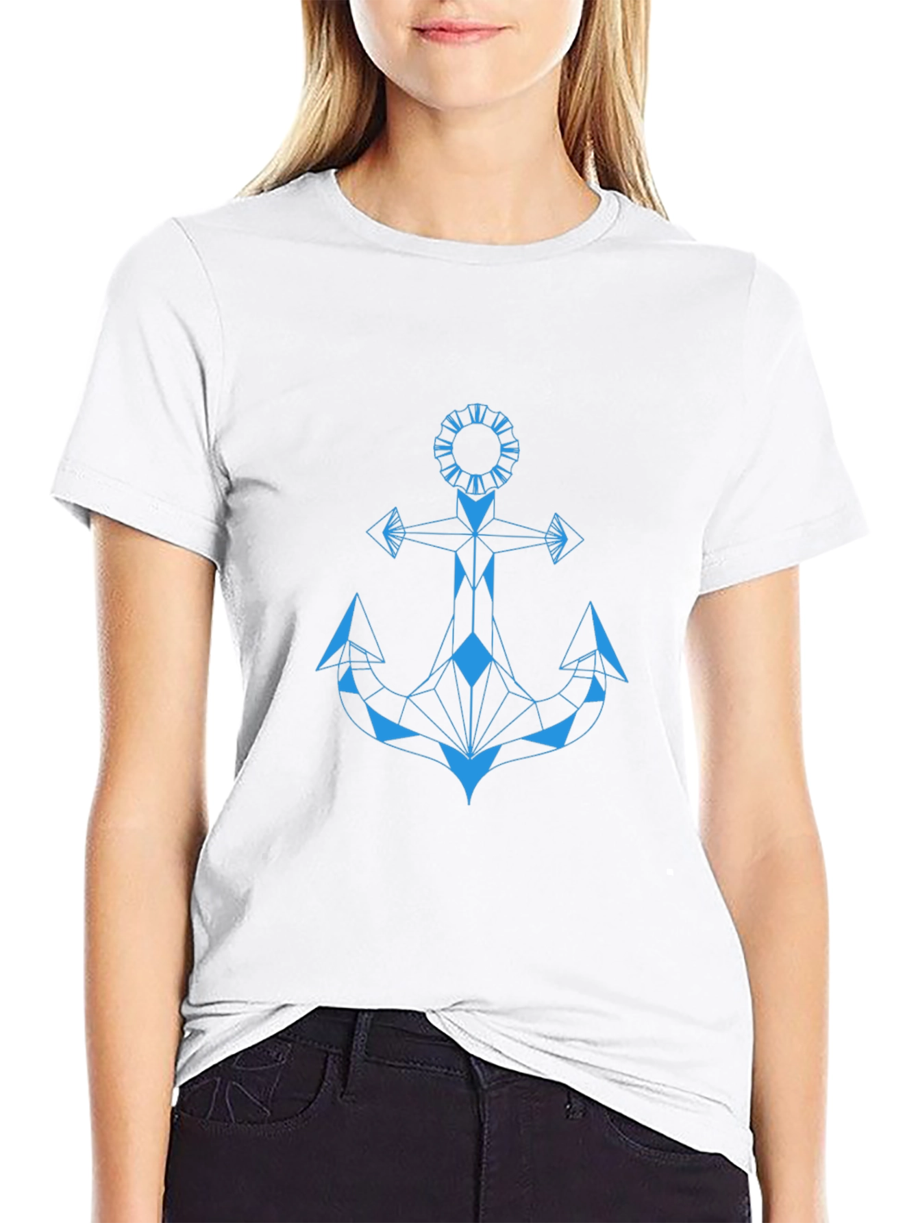 Geometric Anchor Graphic Tee - Sleek Modern Design