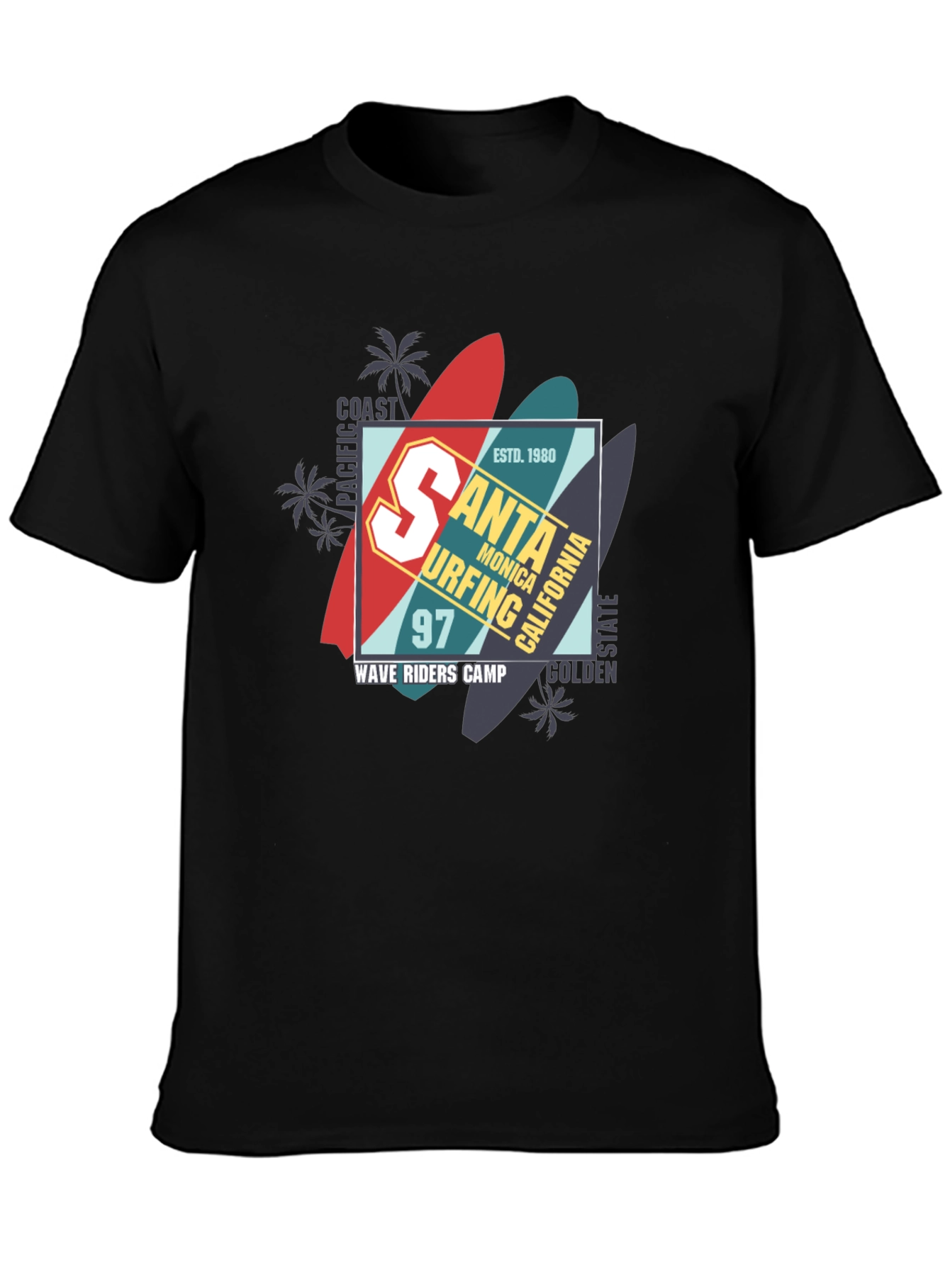 Santa Monica Surfing T-Shirt - Wave Riders Camp