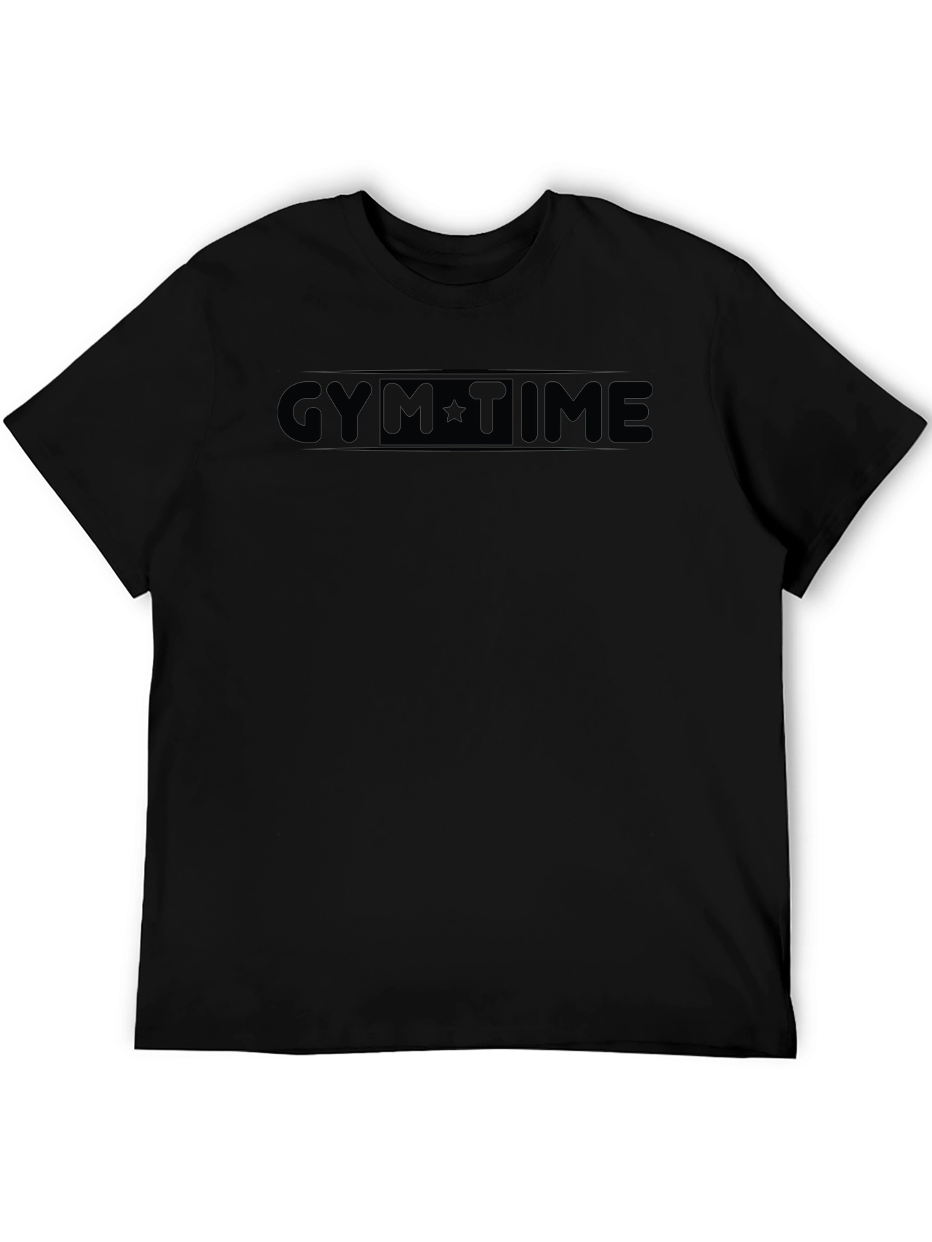 Gym Time Black Graphic T-Shirt