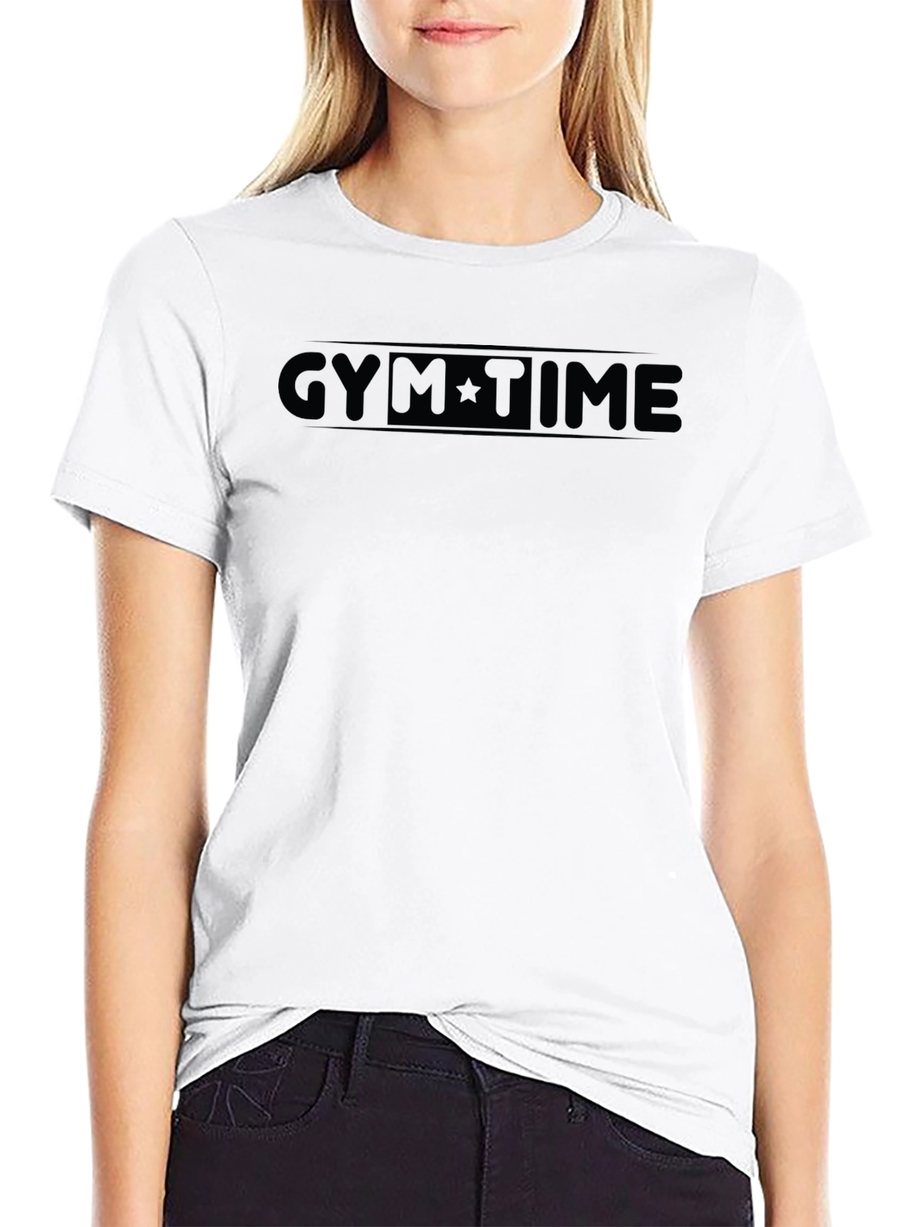 Gym Time Black Graphic T-Shirt