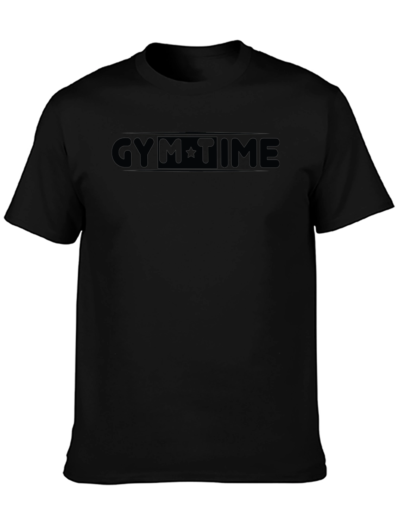 Gym Time Black Graphic T-Shirt