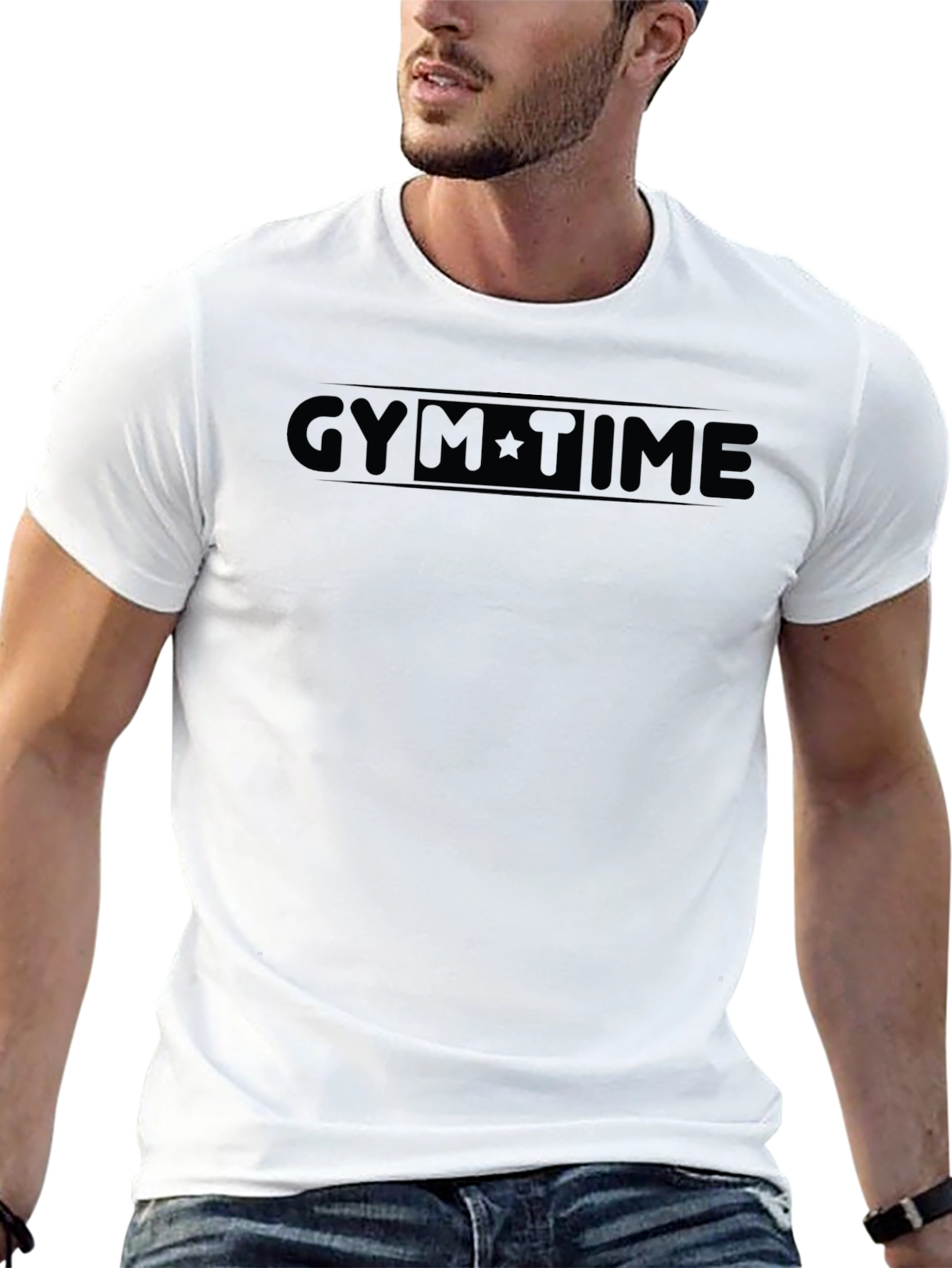 Gym Time Black Graphic T-Shirt