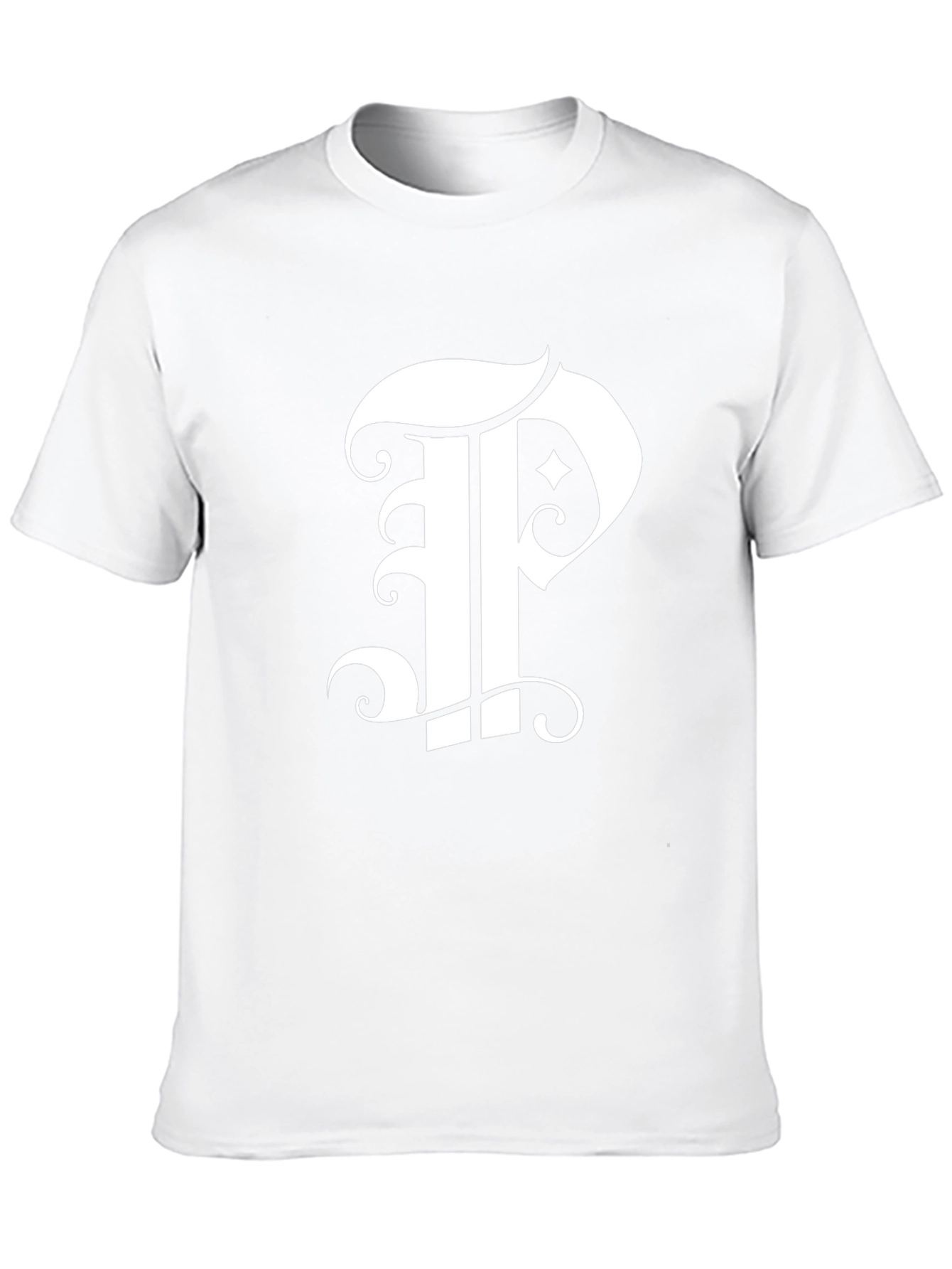 Black T-Shirt with Letter P Design