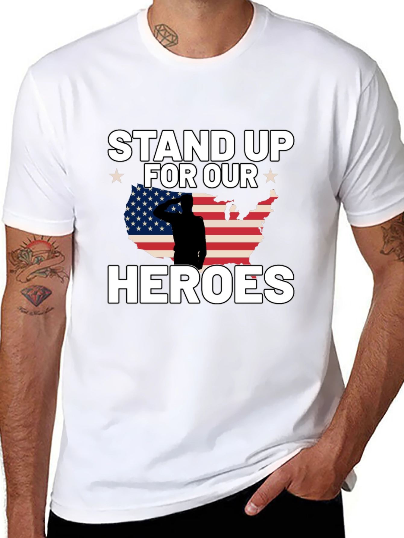 Stand Up For Our Heroes Graphic T-Shirt