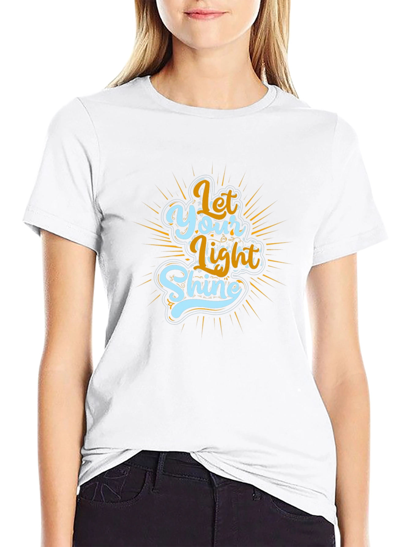 Let Your Light Shine Graphic T-Shirt - Black