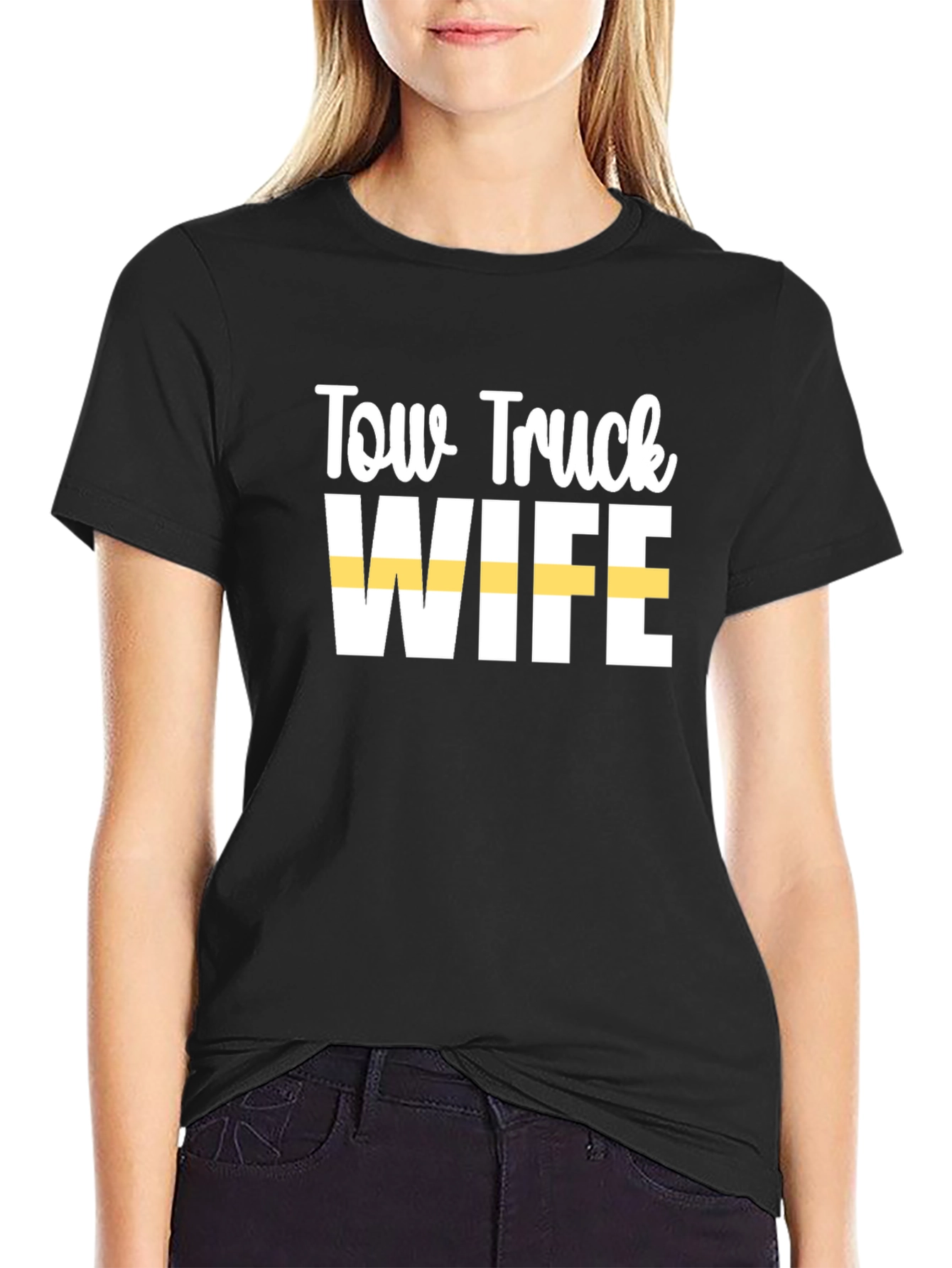 Tow Truck Wife Black Graphic Tee