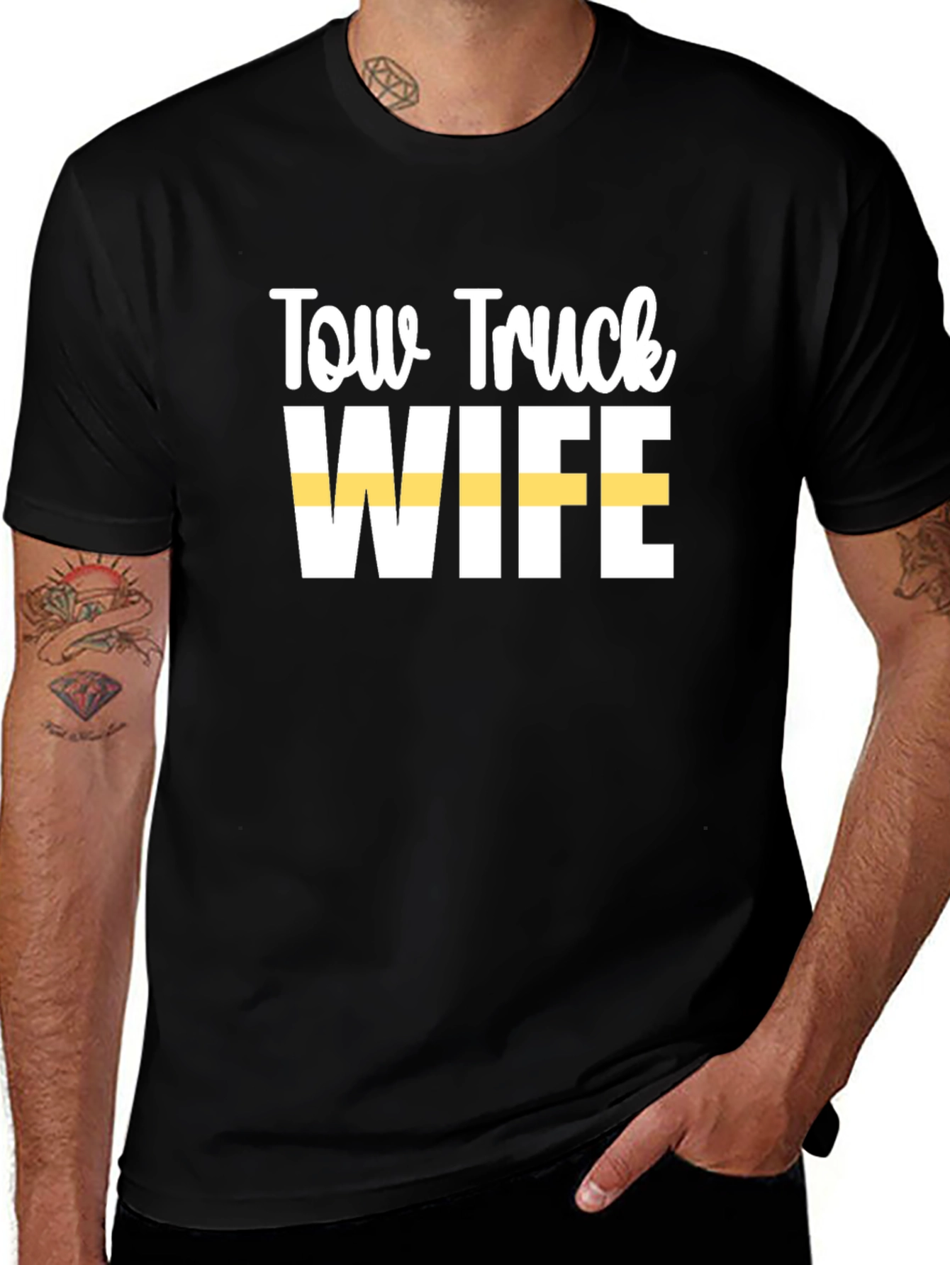 Tow Truck Wife Black Graphic Tee