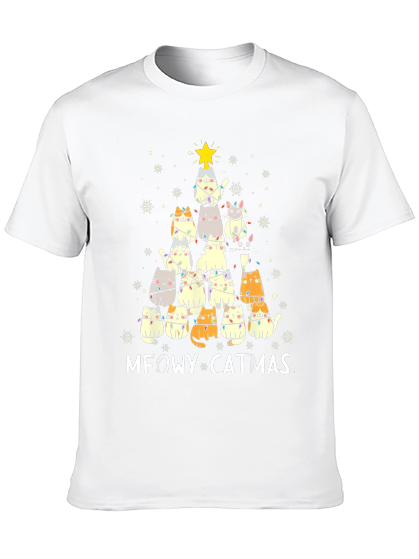 Meowy Catmas T-Shirt - Holiday Cat Christmas Tree Tee