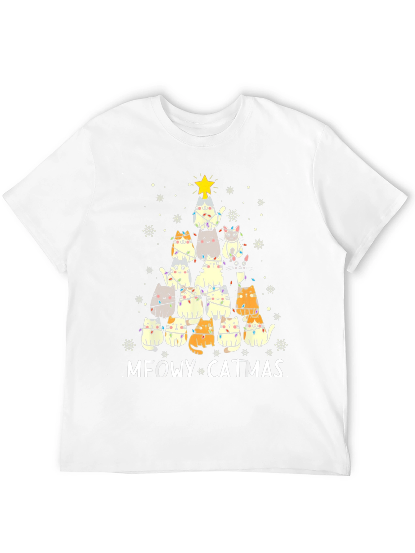 Meowy Catmas T-Shirt - Holiday Cat Christmas Tree Tee