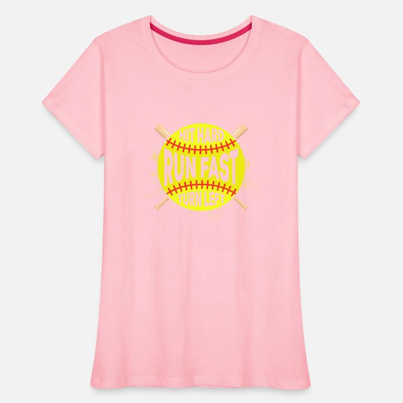 Hit Hard Run Fast Turn Left Baseball Softball