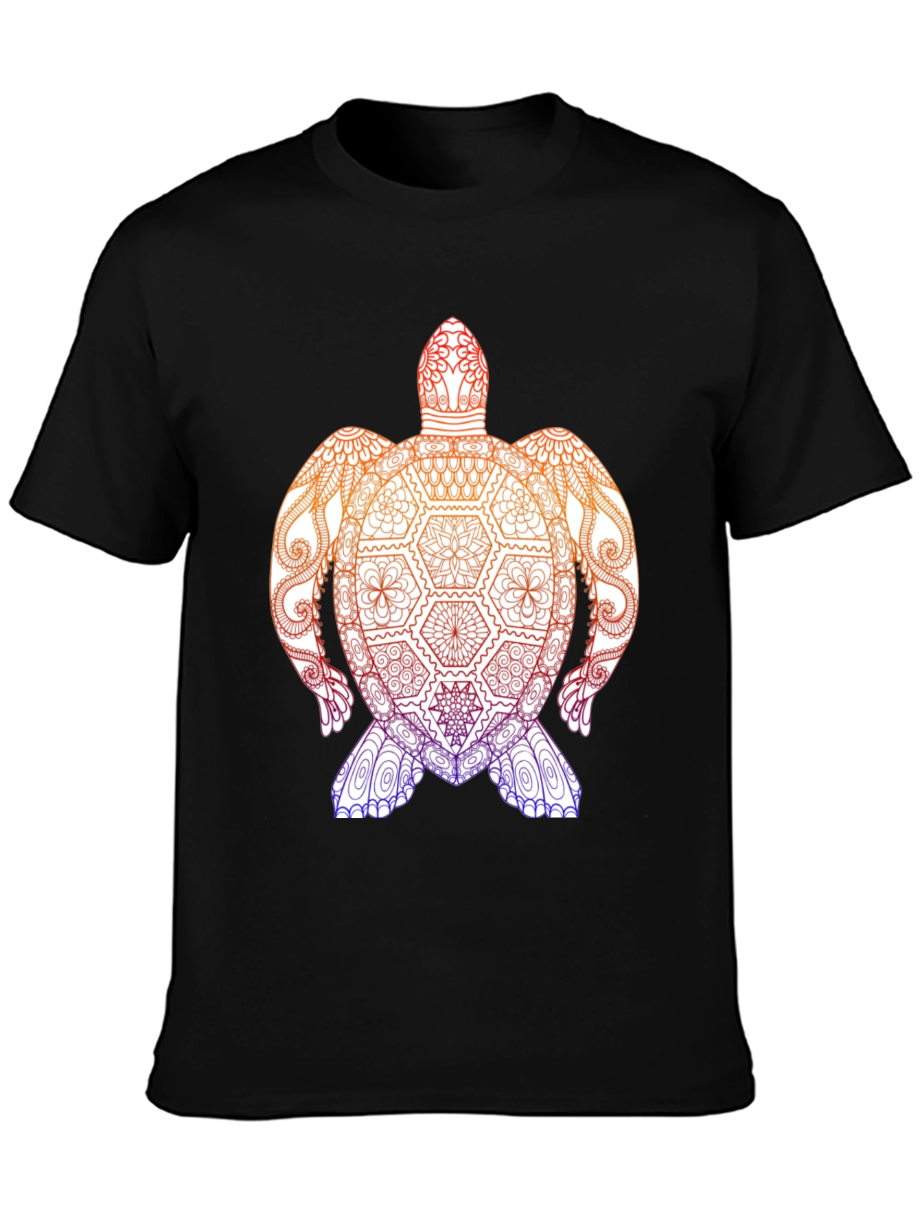 Turtle Mandala Graphic Tee - Black