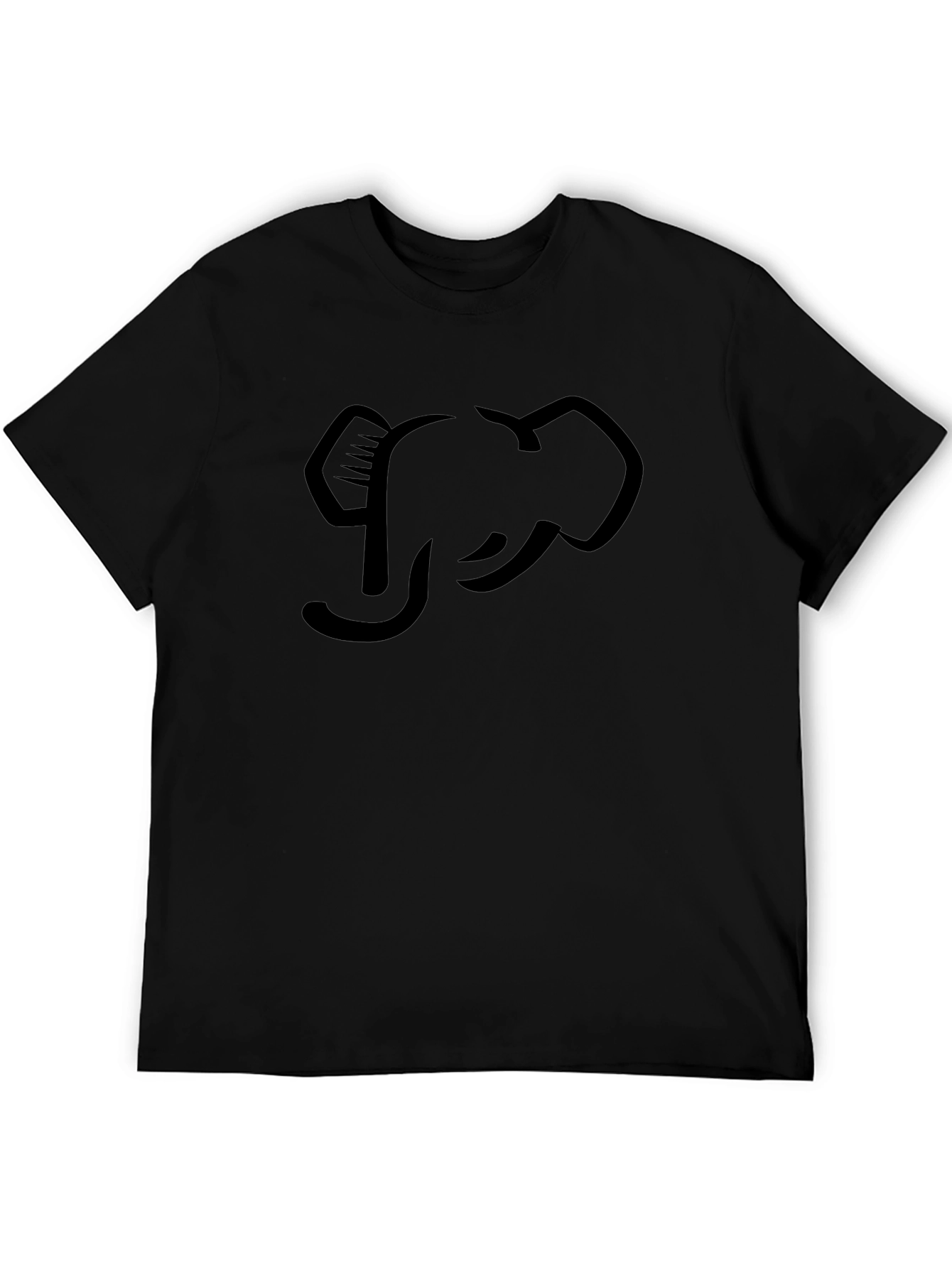 Elephant Outline Graphic Tee - Modern Style