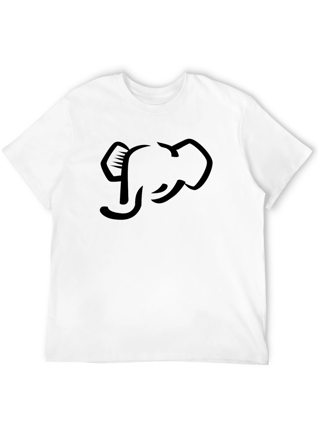 Elephant Outline Graphic Tee - Modern Style