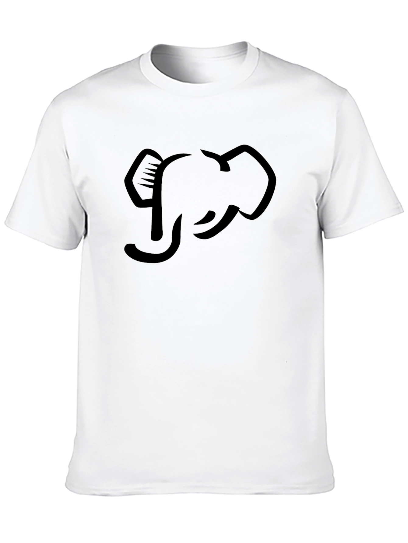 Elephant Outline Graphic Tee - Modern Style