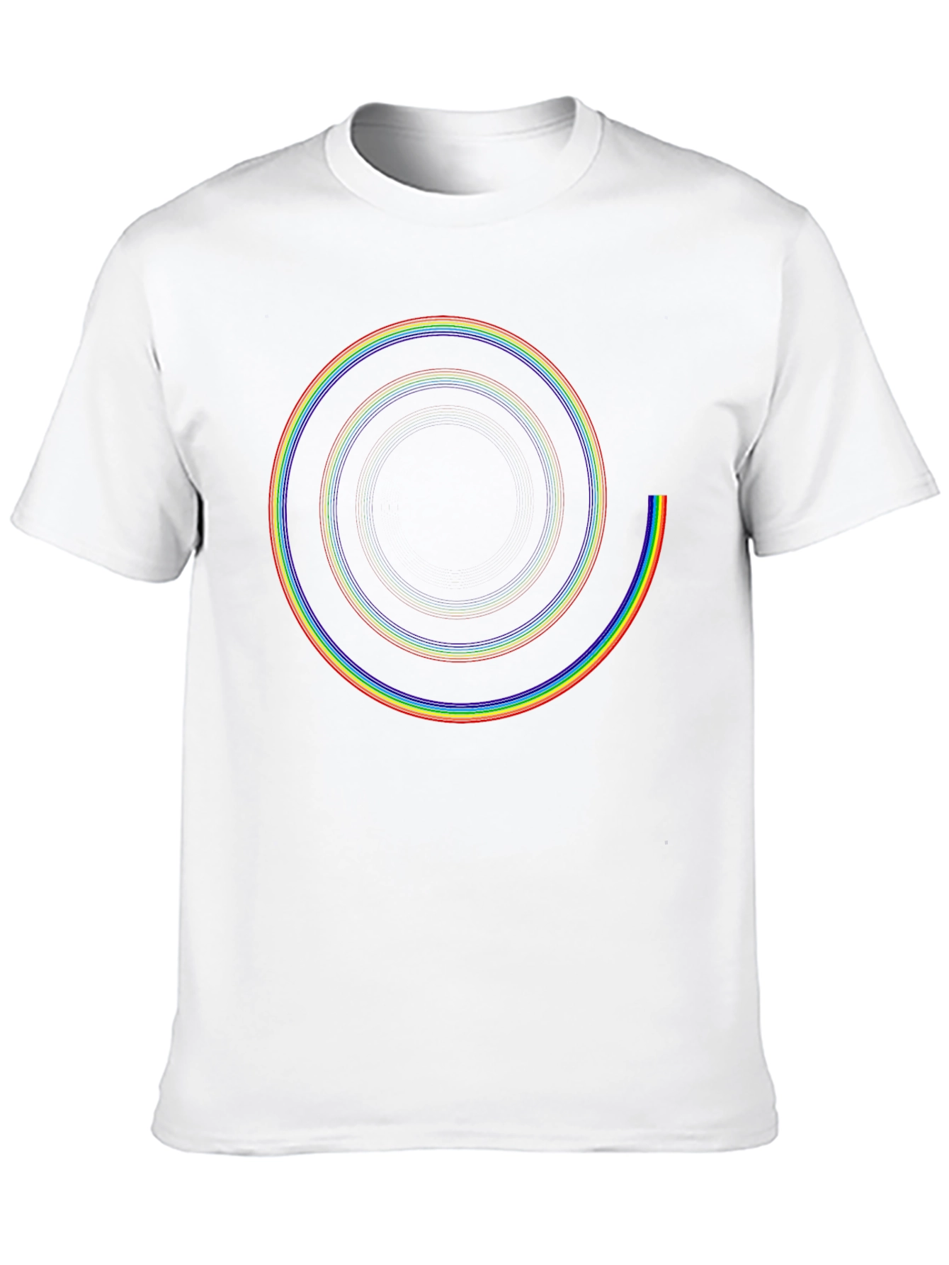 Rainbow Spiral Graphic Black T-Shirt