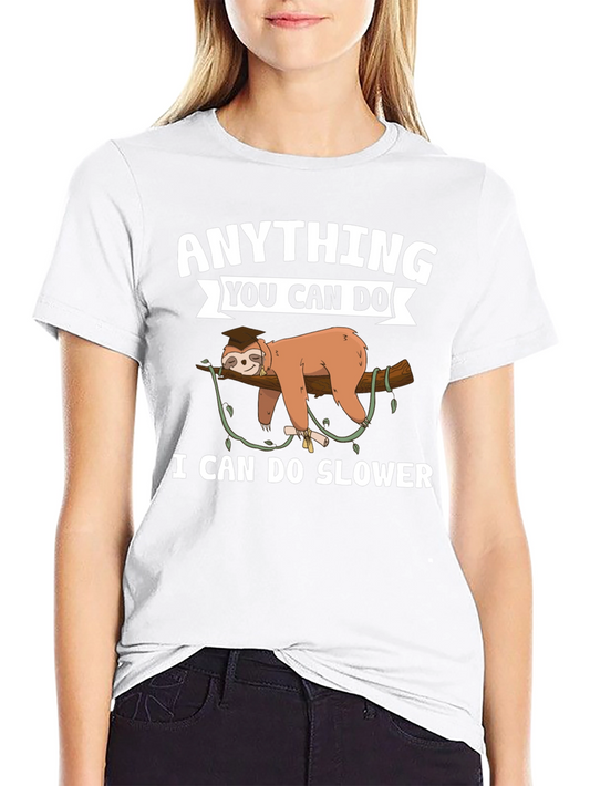 Funny Sloth Graduate Black T-Shirt