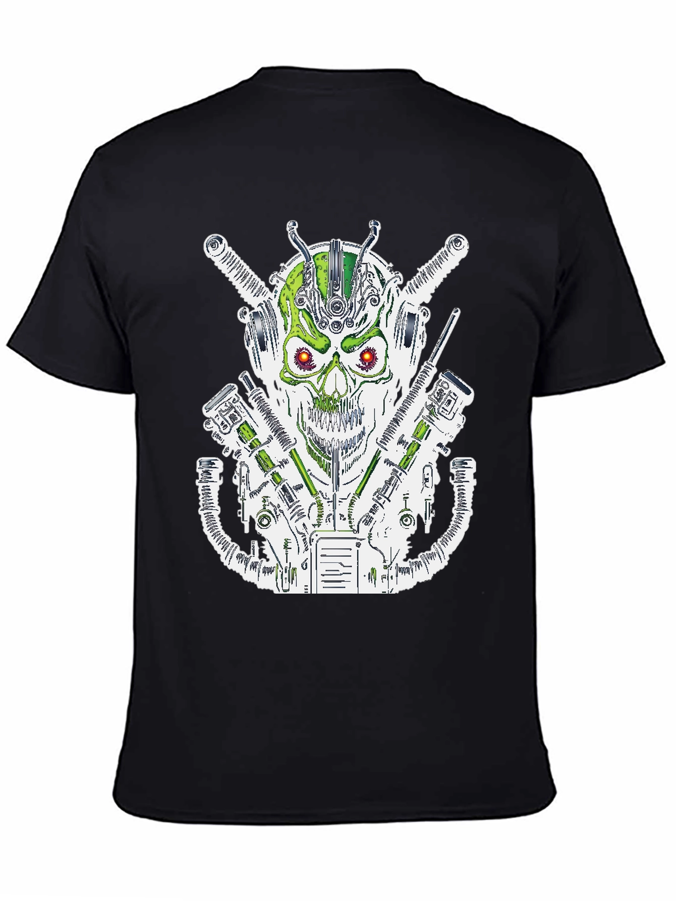 Cyberpunk Skull T-Shirt - Futuristic Graphic Tee