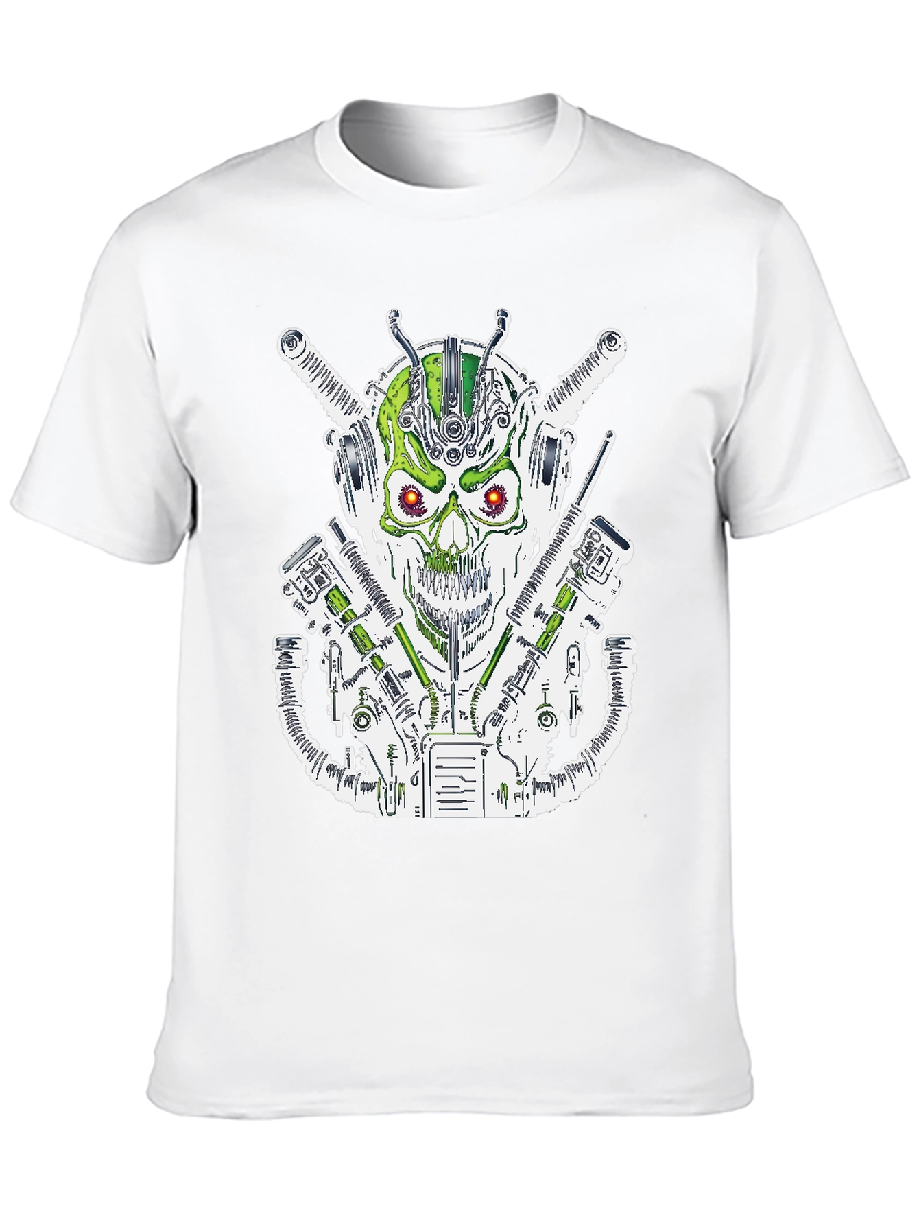 Cyberpunk Skull T-Shirt - Futuristic Graphic Tee