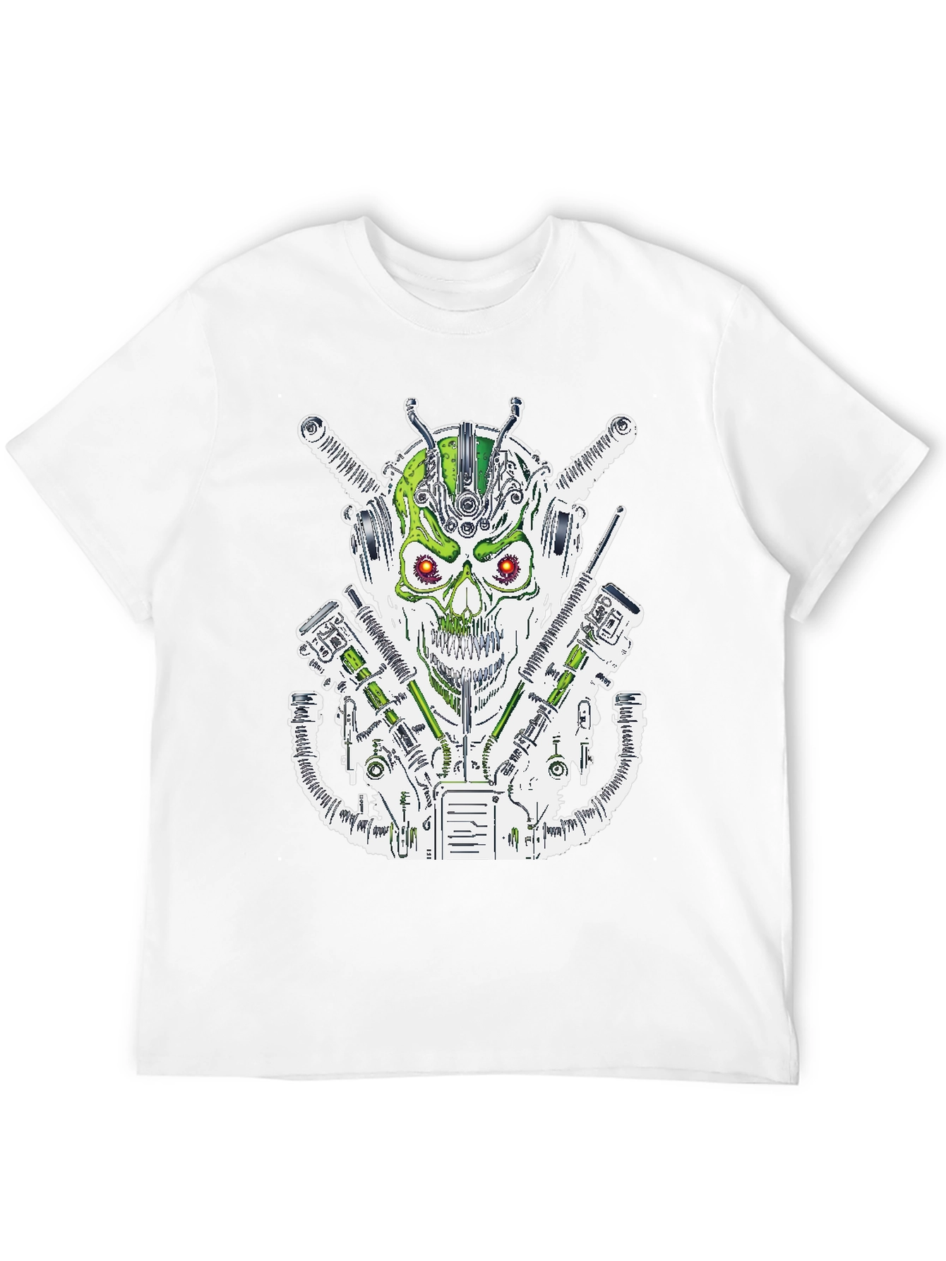 Cyberpunk Skull T-Shirt - Futuristic Graphic Tee