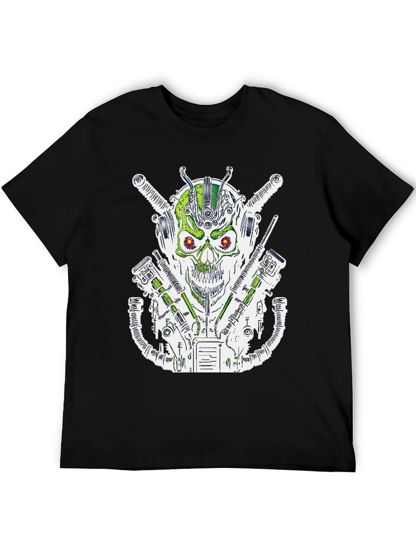 Cyberpunk Skull T-Shirt - Futuristic Graphic Tee