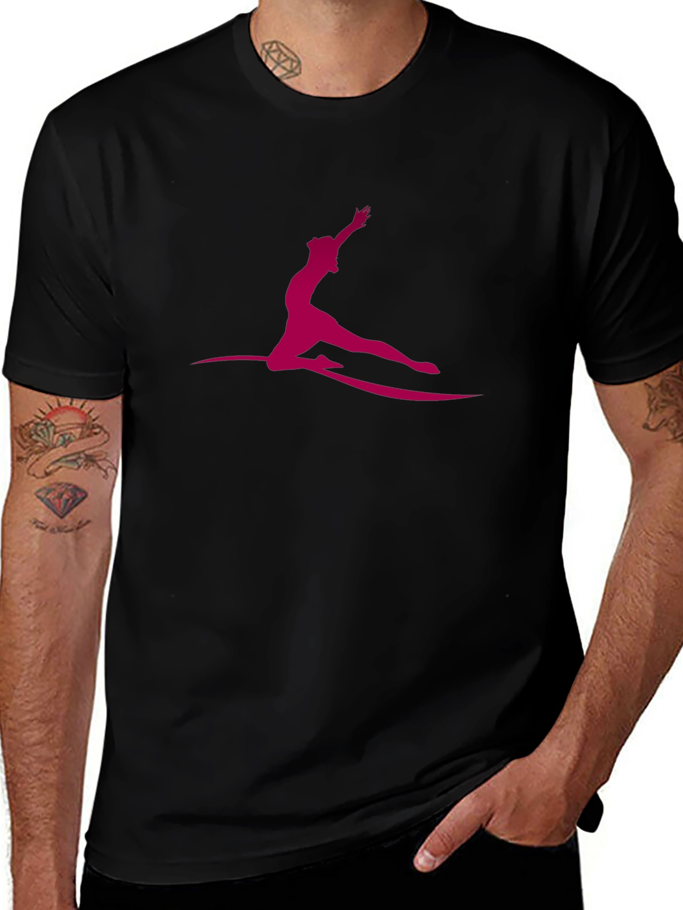 Silhouette Gymnast Black T-Shirt