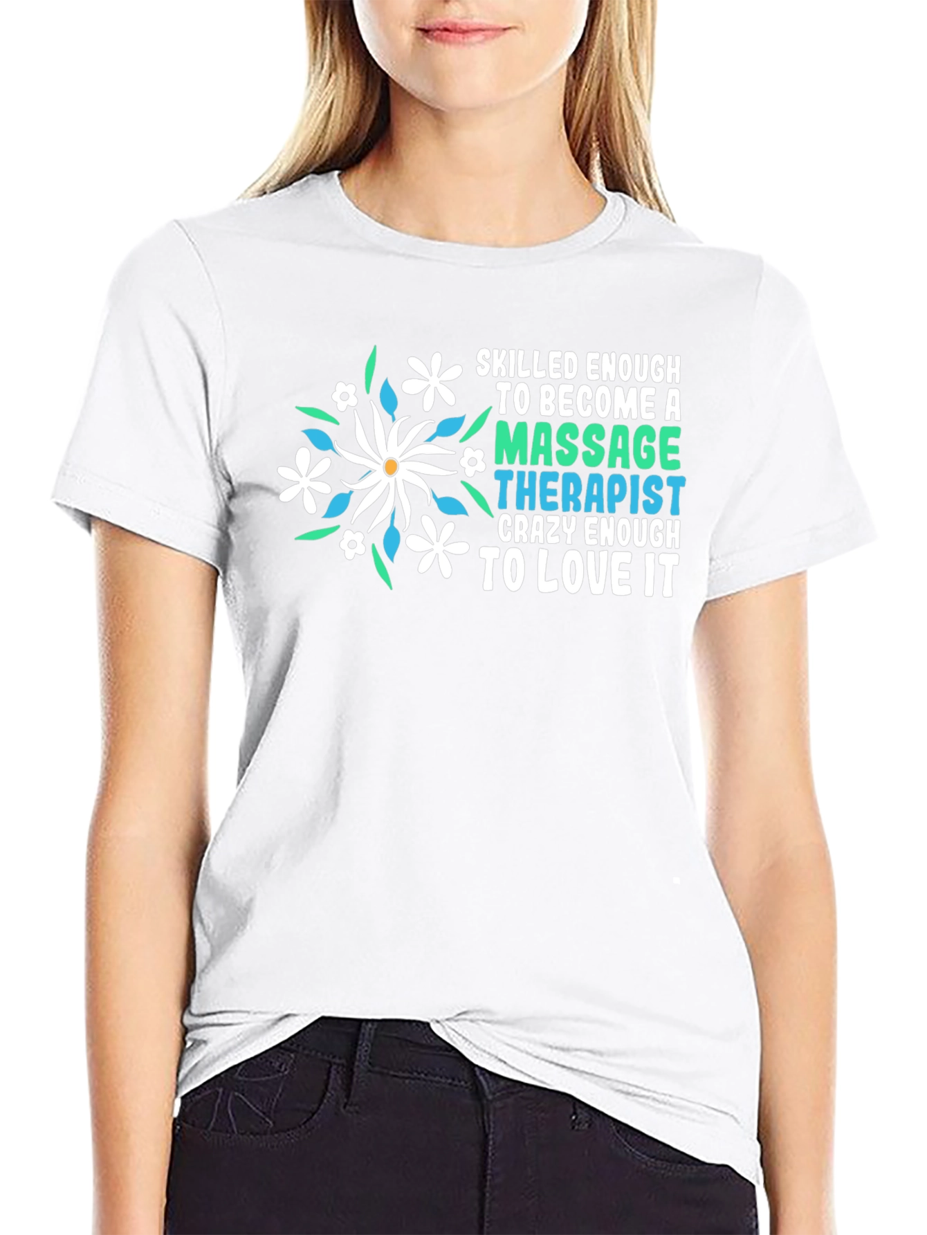 Massage Therapist T-Shirt Floral Design