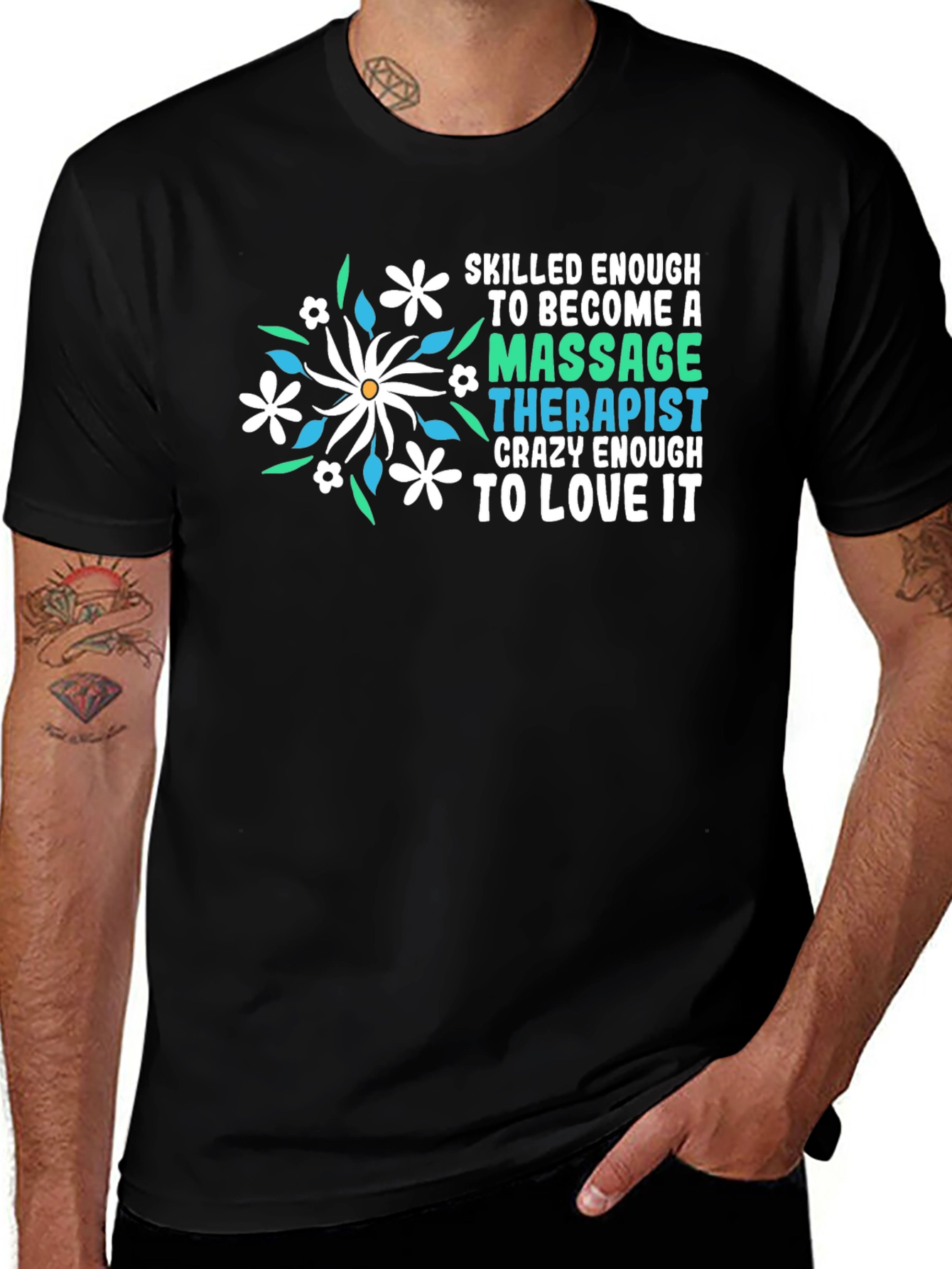 Massage Therapist T-Shirt Floral Design