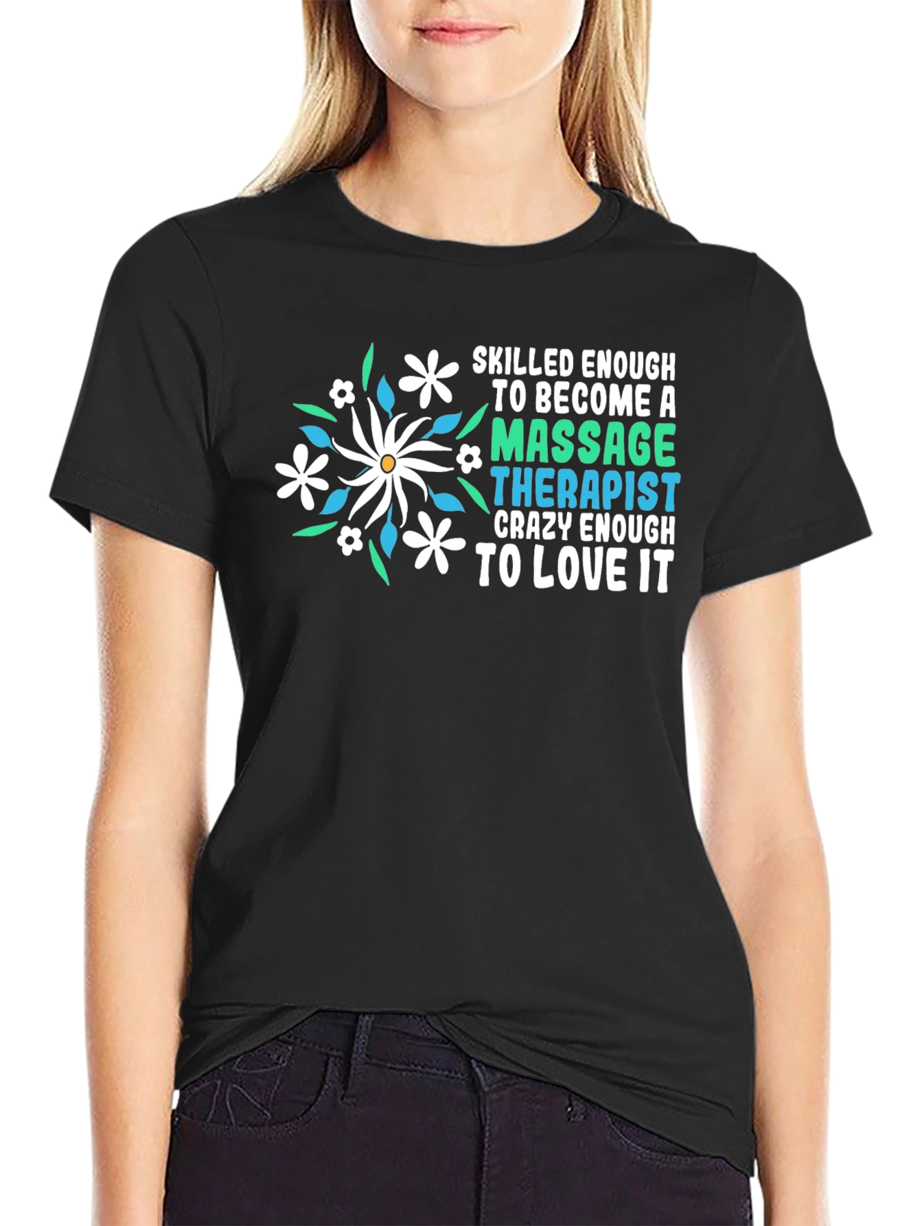 Massage Therapist T-Shirt Floral Design