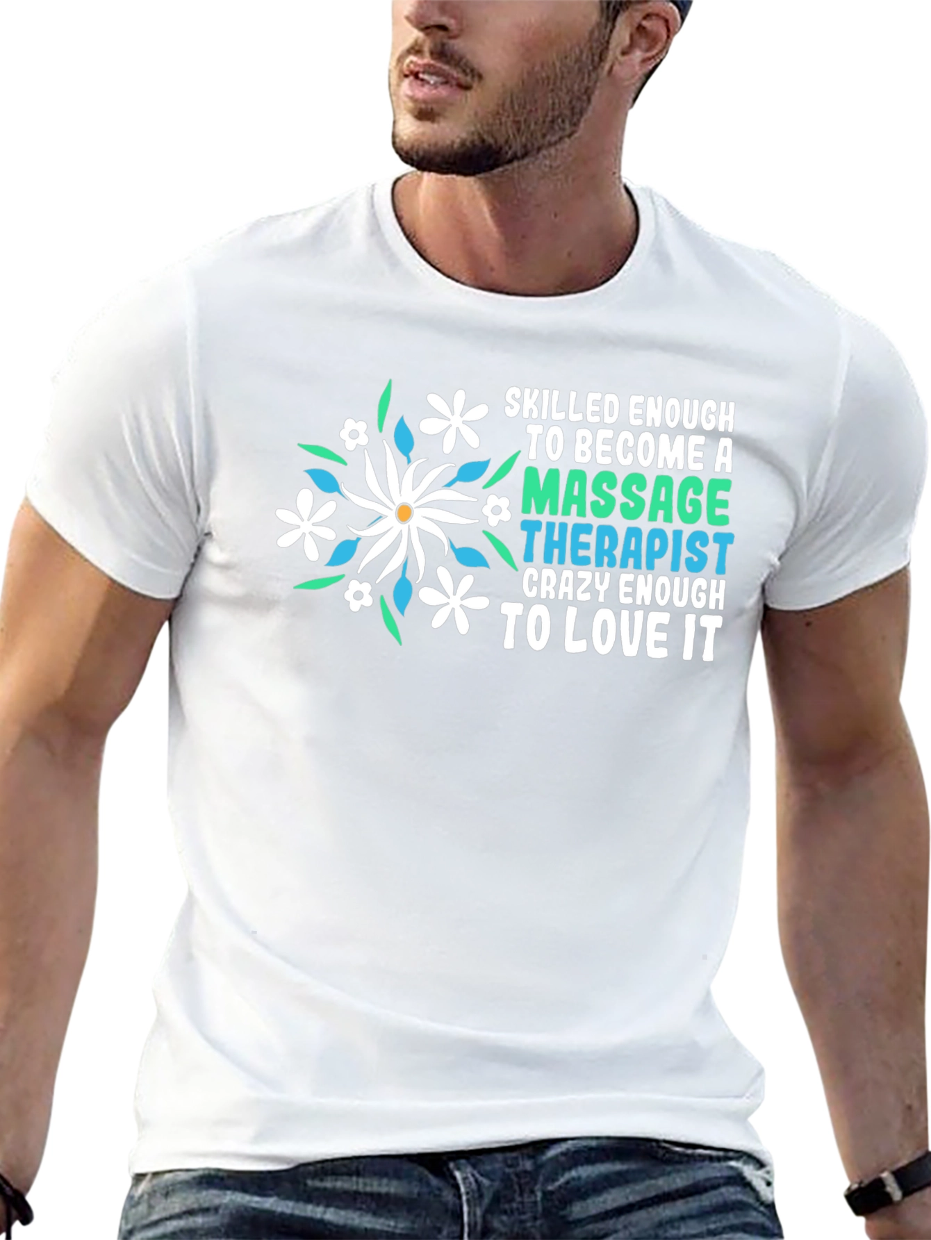 Massage Therapist T-Shirt Floral Design