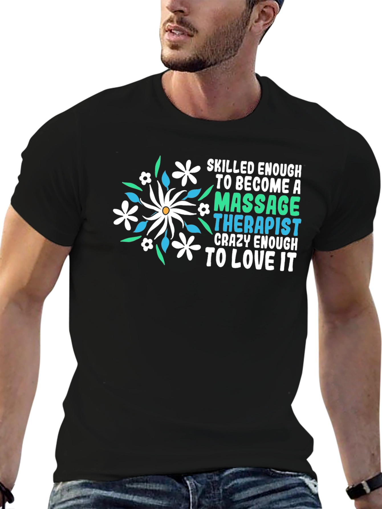 Massage Therapist T-Shirt Floral Design