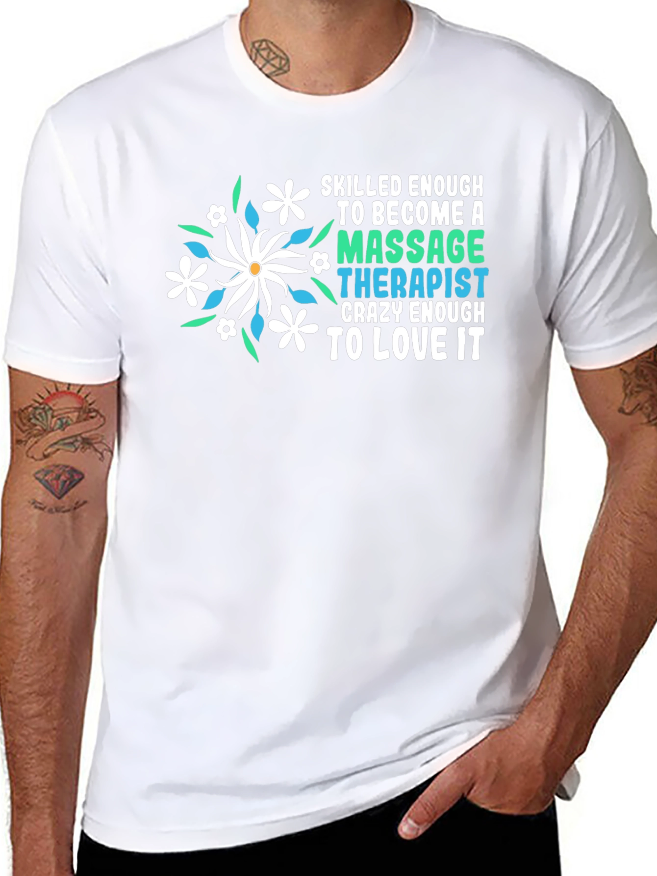 Massage Therapist T-Shirt Floral Design