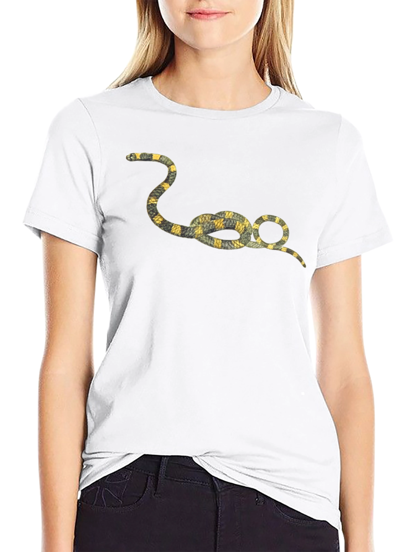 Snaked Knot Graphic Tee - Casual Black T-Shirt