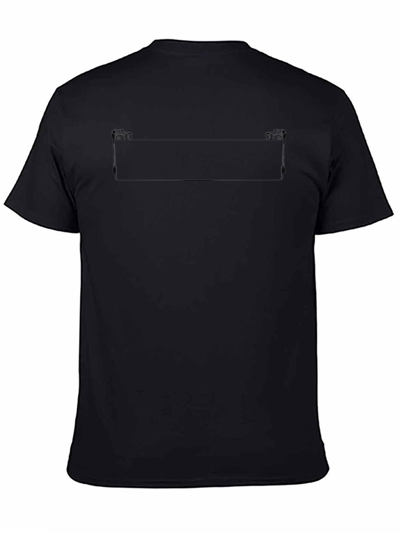 Mens Black Crew Neck T-Shirt with Graphic