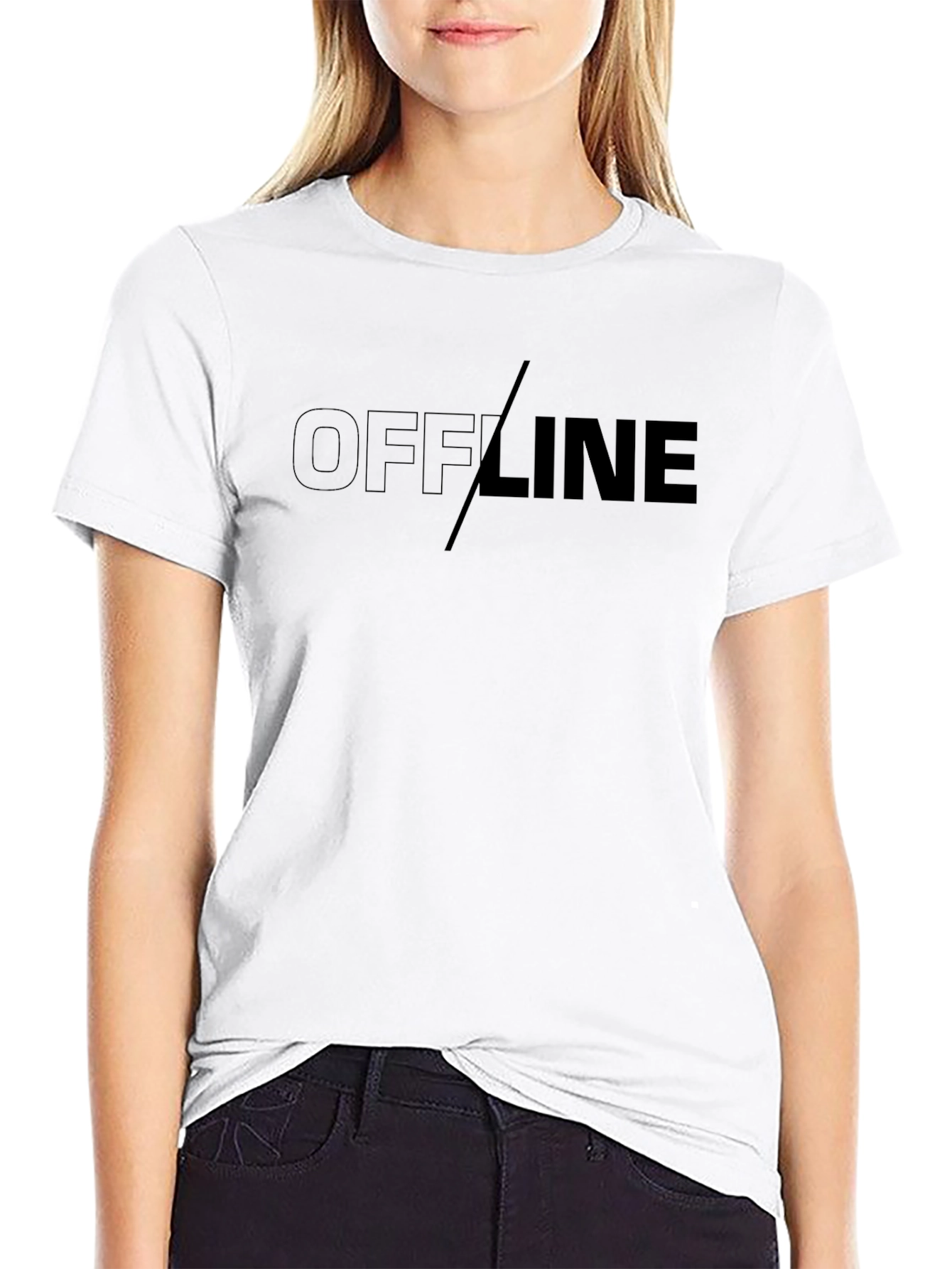 Offline Graphic T-Shirt - Black Casual Tee