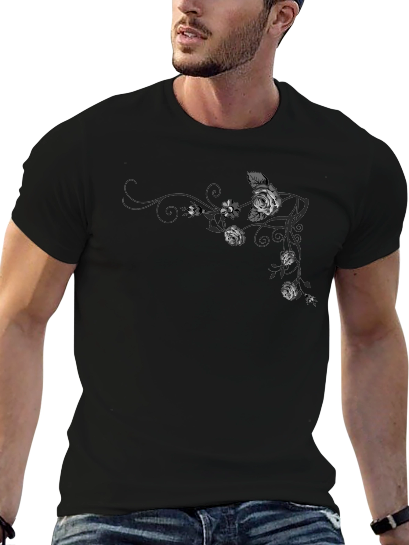 Floral Rose Vine Graphic T-Shirt