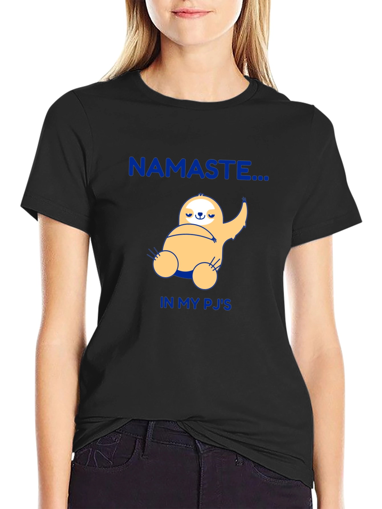 Namaste Sloth Graphic Tee - Cozy Pajama Shirt