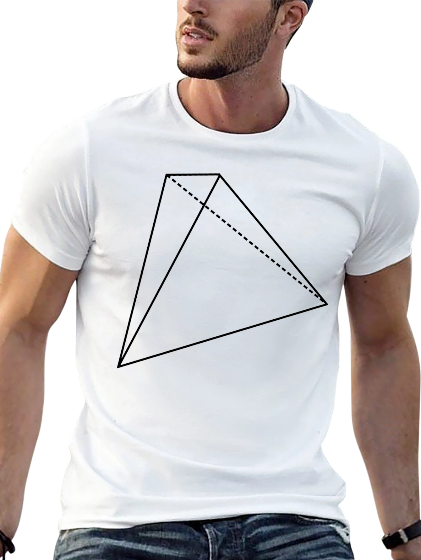 Geometric Pyramid Black Tee