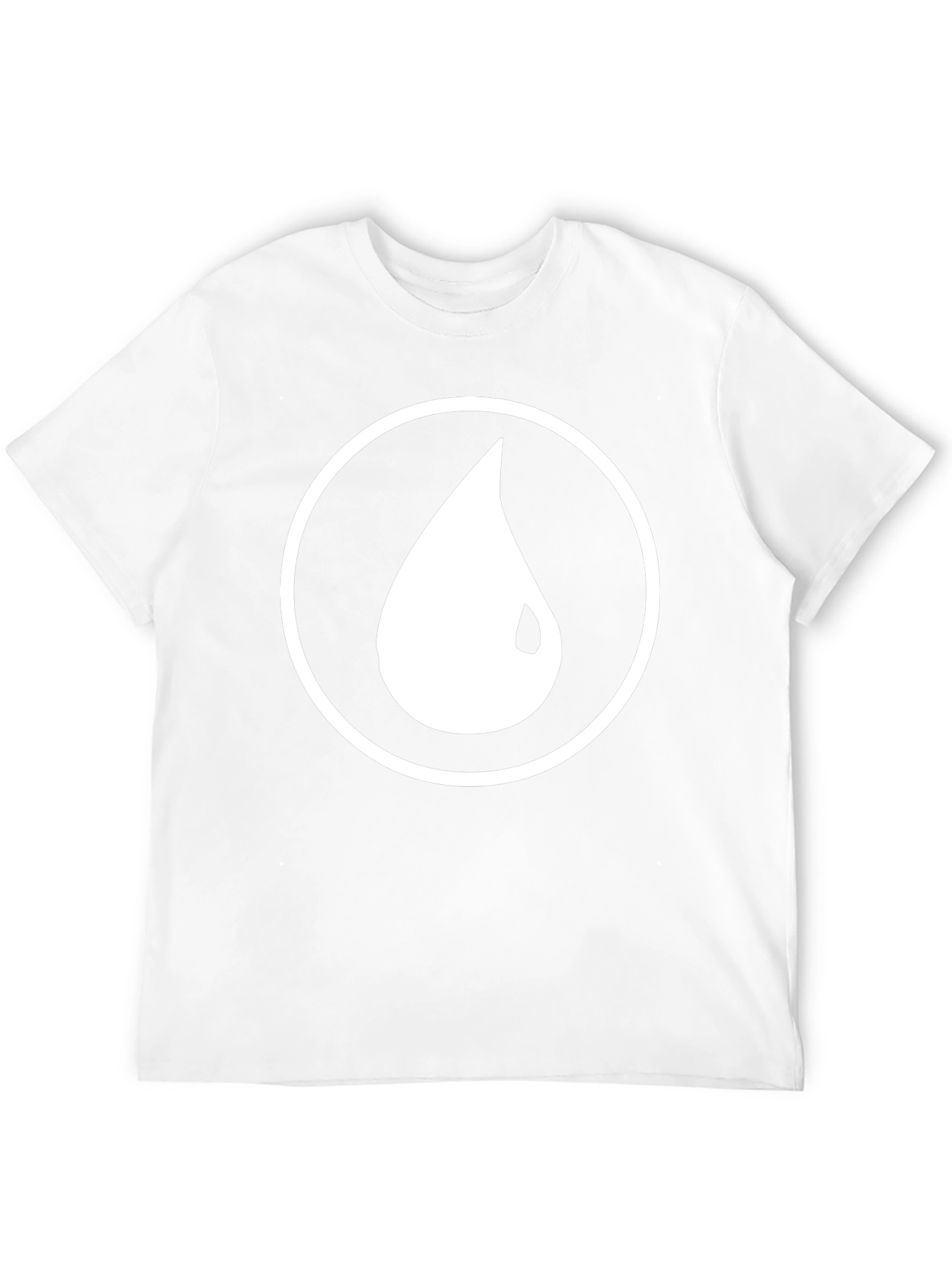 Black T-Shirt with White Water Drop Circle Design